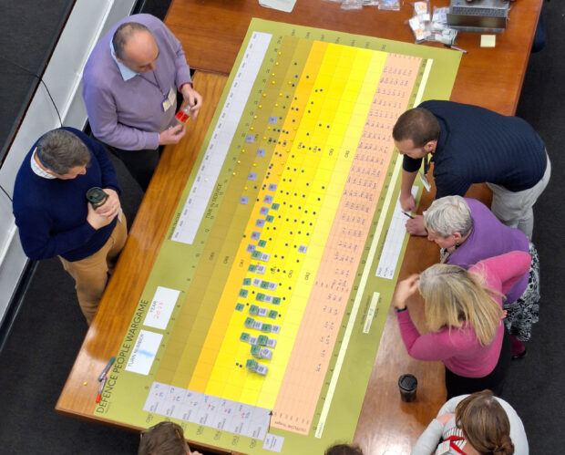 Personnel taking part in a Wargame.
