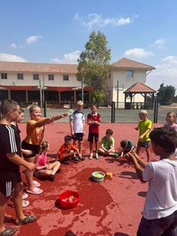 A group of children playin
