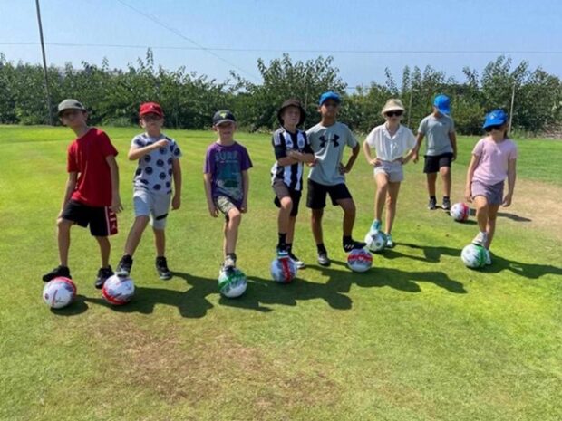 Children playing football