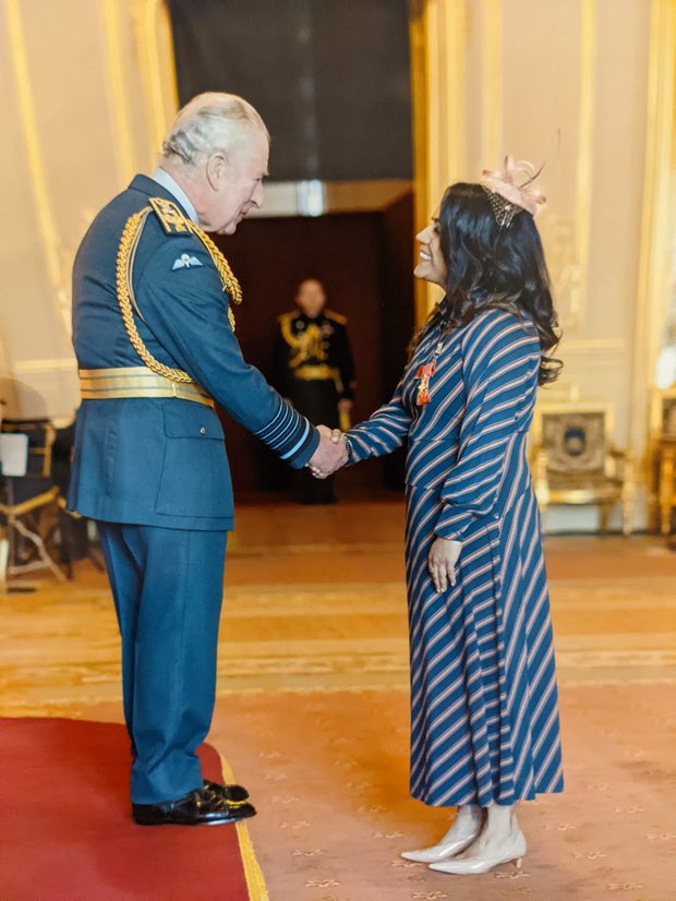 Summet Matharu presented with the award by His Majesty King Charles III at Windsor Castle